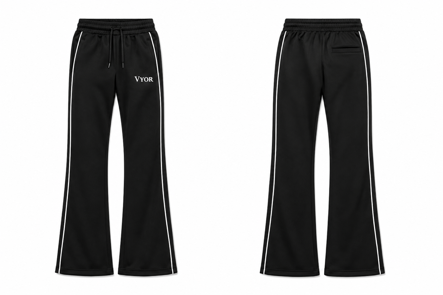 FLARED STRIPED TRACK PANTS