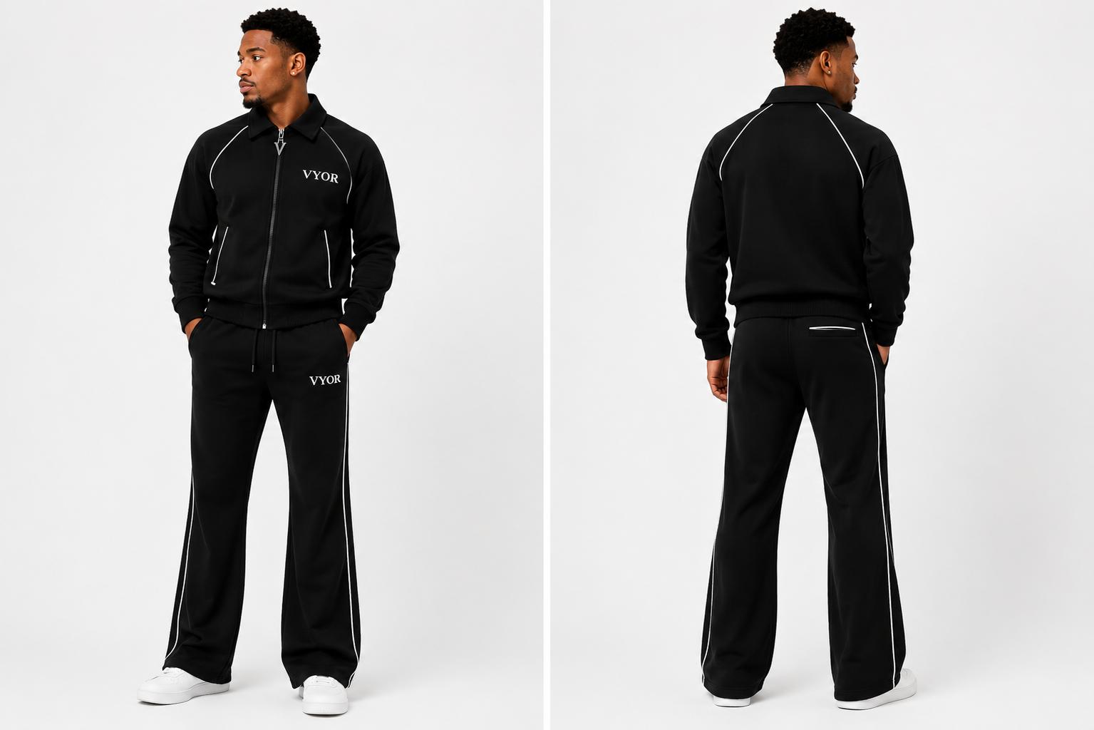 FLARED STRIPED TRACK PANTS