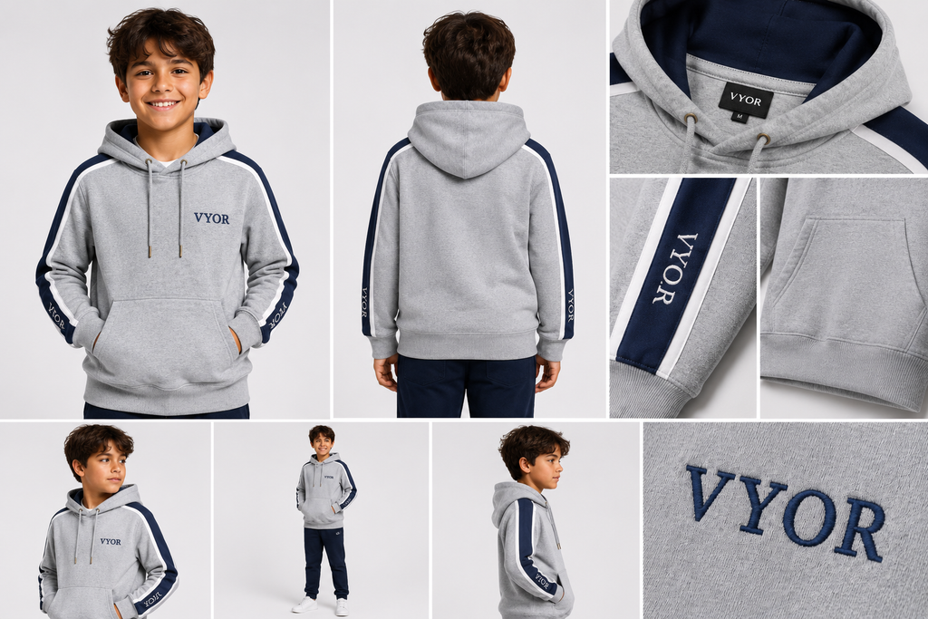 KIDS VYOR SIGNATURE STRIPE HOODIE